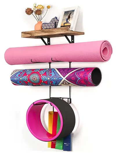 Wall-Mounted Yoga Mat Rack